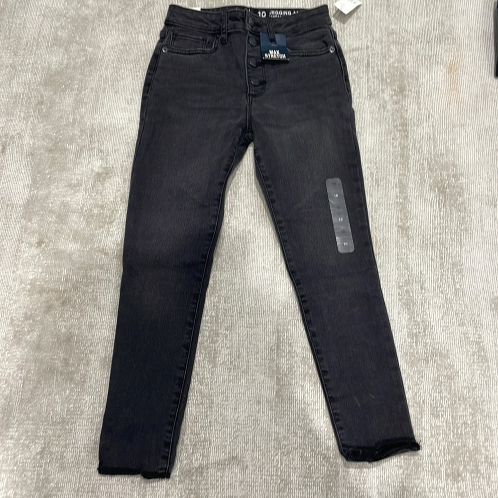 Girls black denim GAP jeans, size 10. NWT